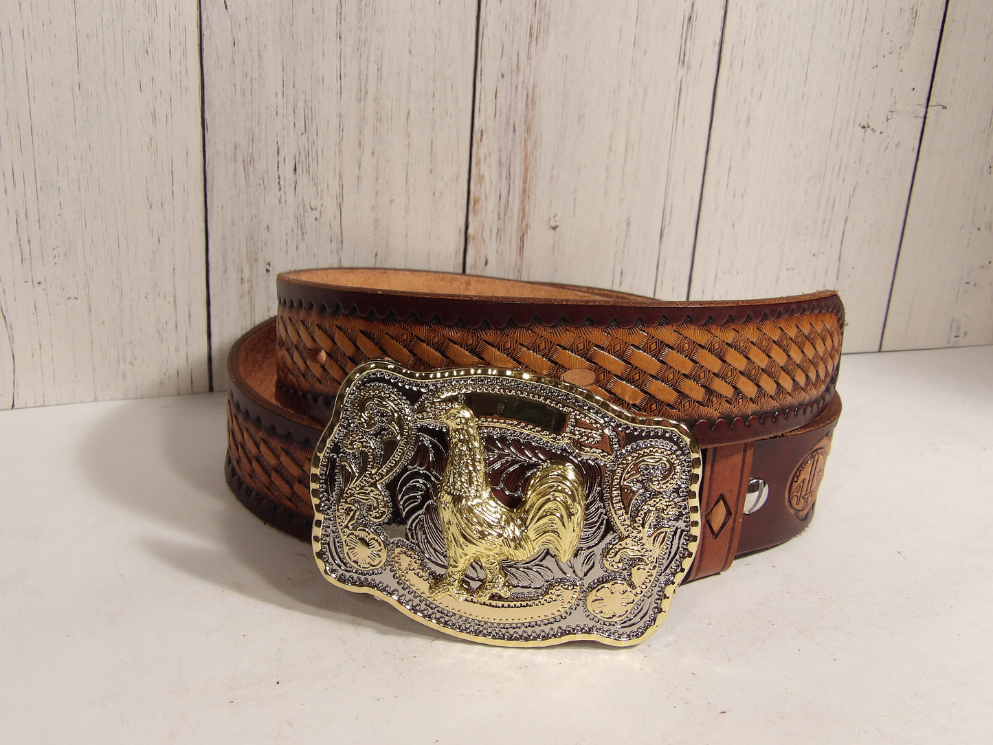 Cinto Vaquero para Hombre / Cowboy leather belt ( Hand Stamped )