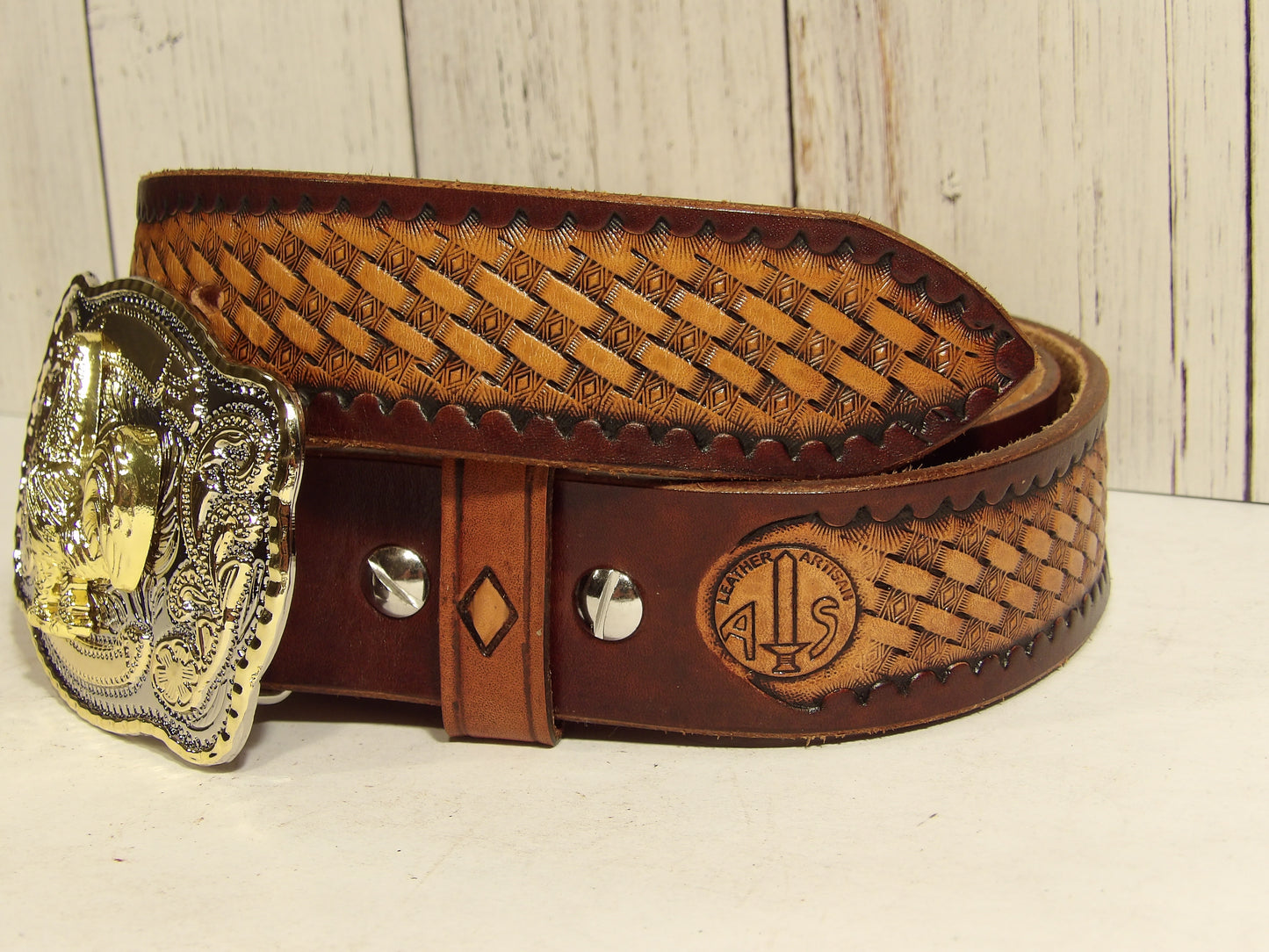 Cinto Vaquero para Hombre / Cowboy leather belt ( Hand Stamped )