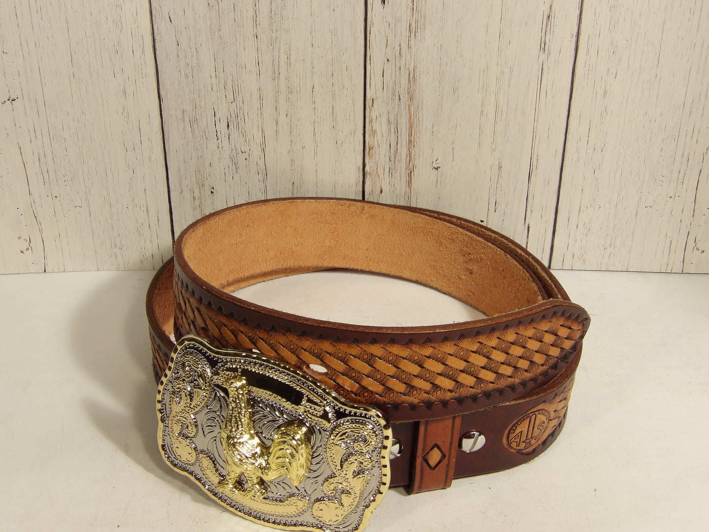 Cinto Vaquero para Hombre / Cowboy leather belt ( Hand Stamped )