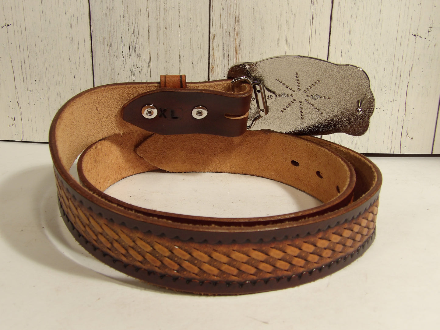 Cinto Vaquero para Hombre / Cowboy leather belt ( Hand Stamped )