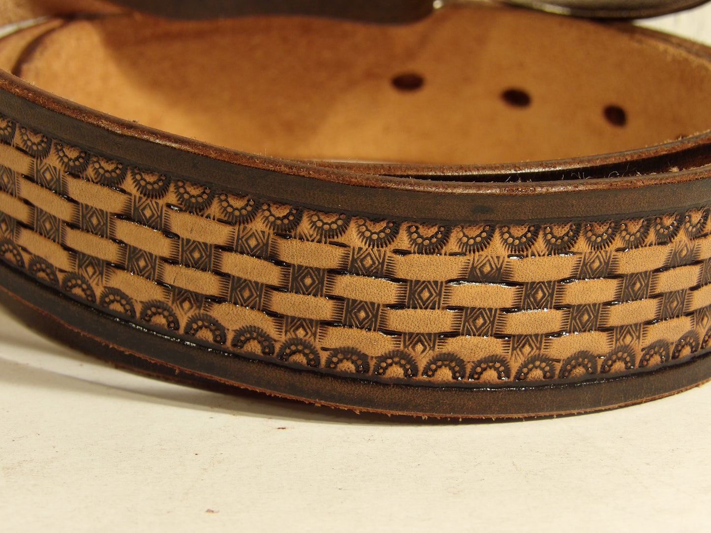 Cowboy leather belt for men ( Hand Stamped ) Cinturon Vaquero para Hombre