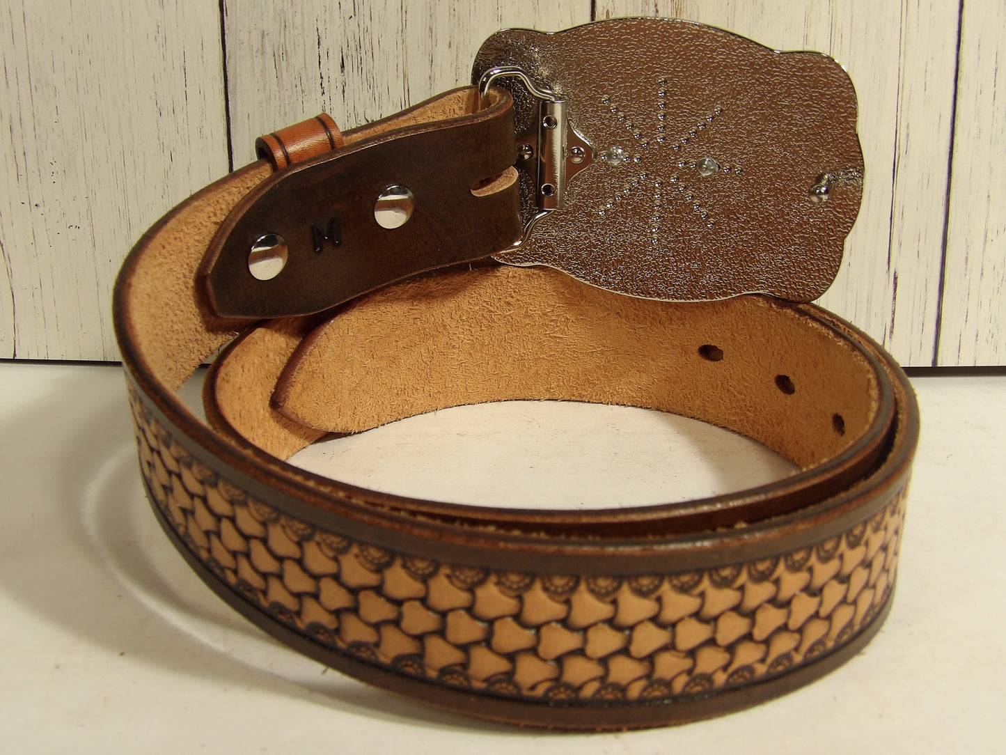 Cinturon Vaquero para Hombre / Cowboy Leather Belt ( Hand Stamped )