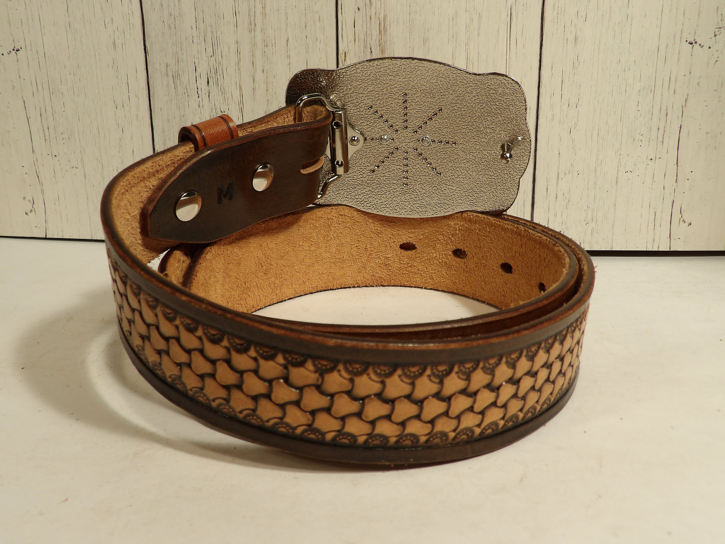 Cowboy Leather Belt (Hand Stamped ) Cinturon Vaquero para Hombre