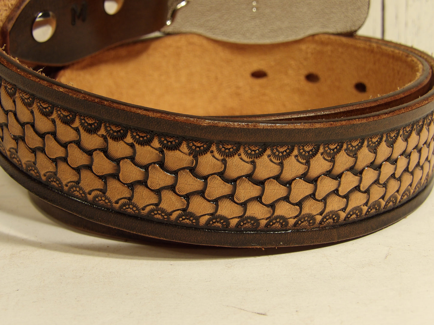 Cowboy Leather Belt (Hand Stamped ) Cinturon Vaquero para Hombre