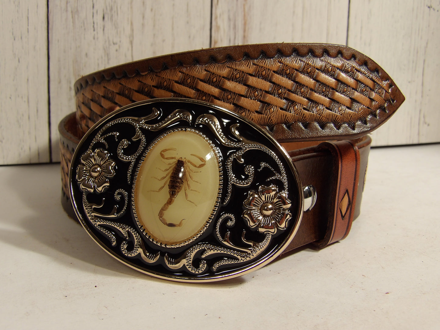 Leather Belt for Men ( Hand Stamped ) / Cinturon Vaquero Para Hombre