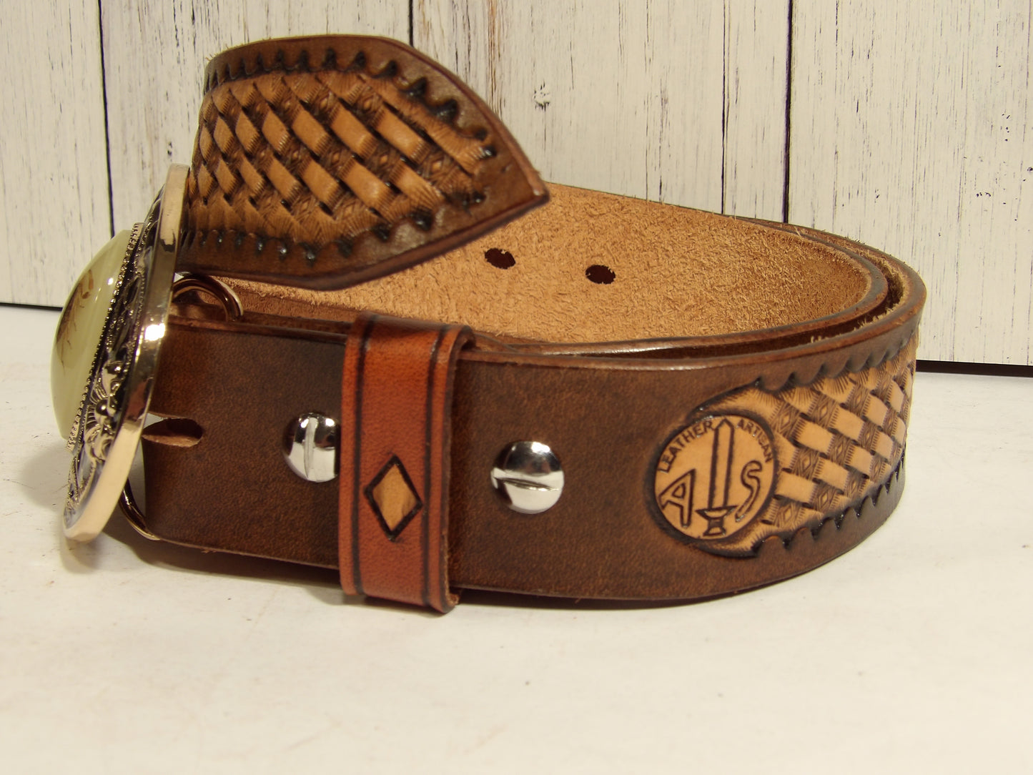 Leather Belt for Men ( Hand Stamped ) / Cinturon Vaquero Para Hombre