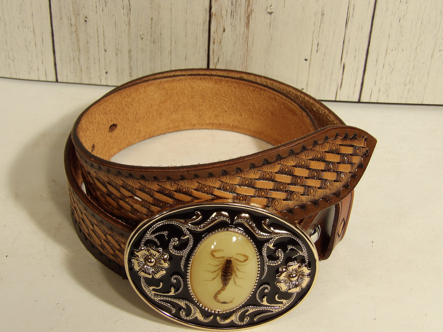 Leather Belt for Men ( Hand Stamped ) / Cinturon Vaquero Para Hombre
