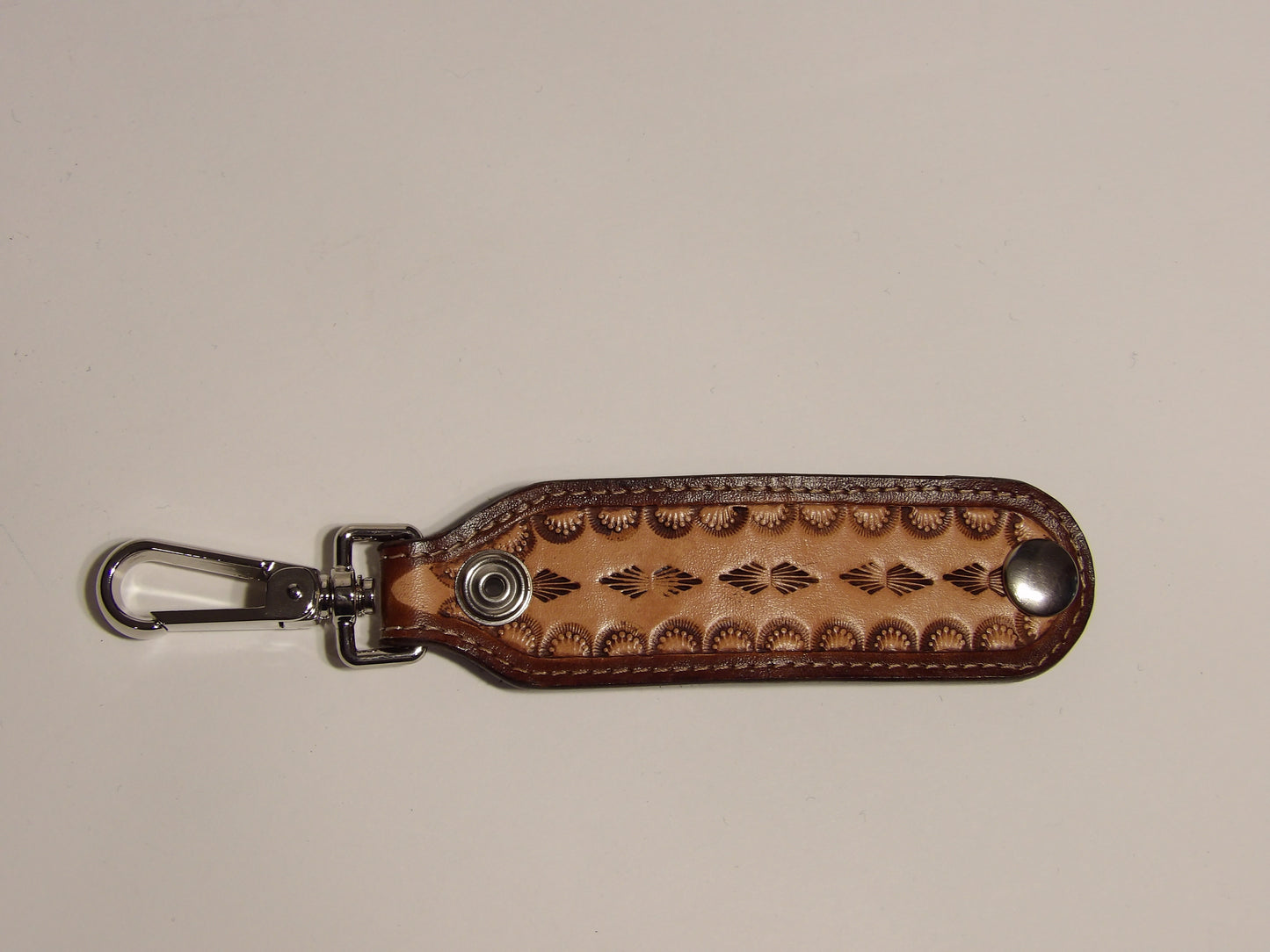 Leather key fob ( Handmade, Hand stamped )