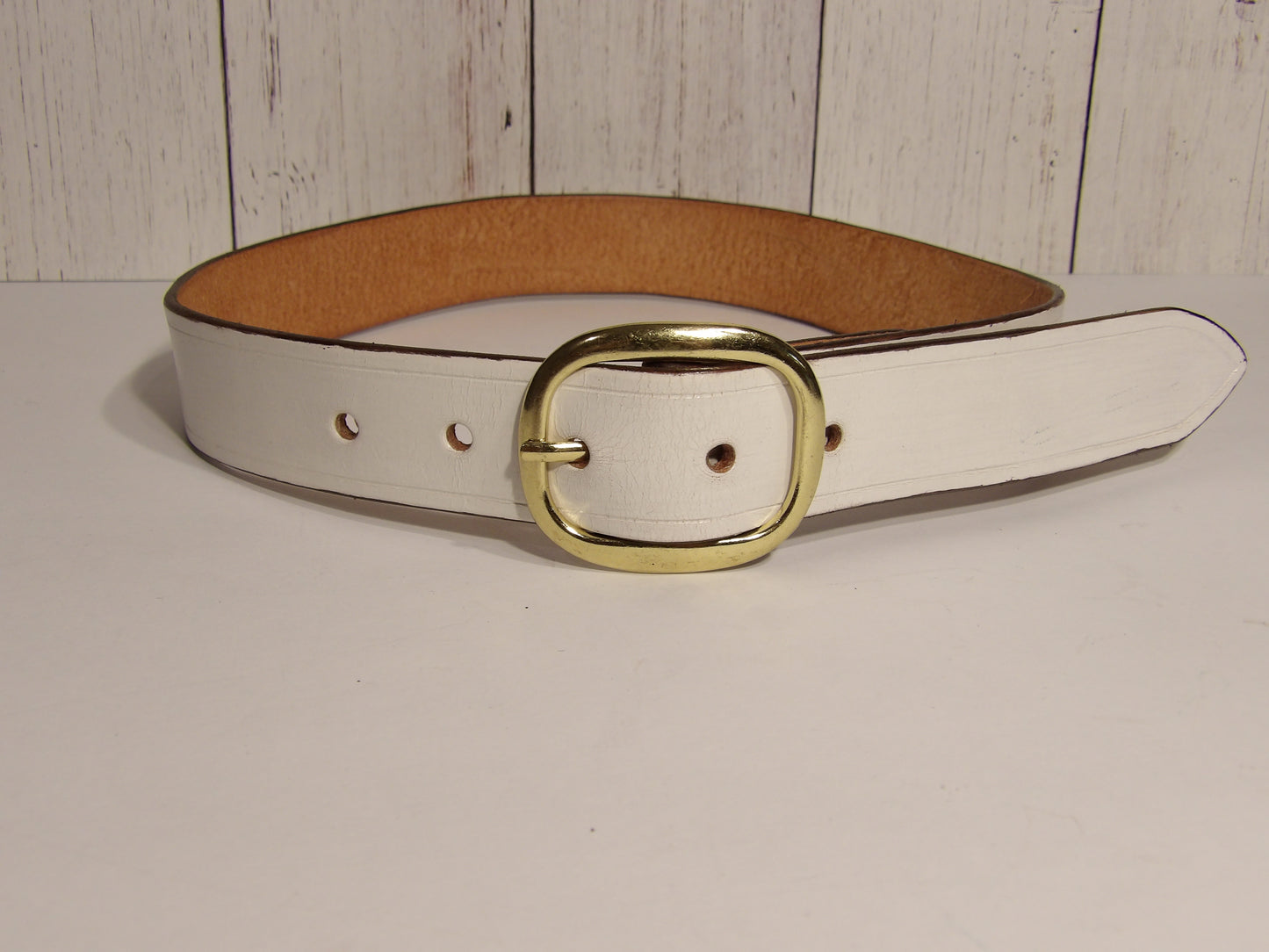 Kids leather belt ( White )