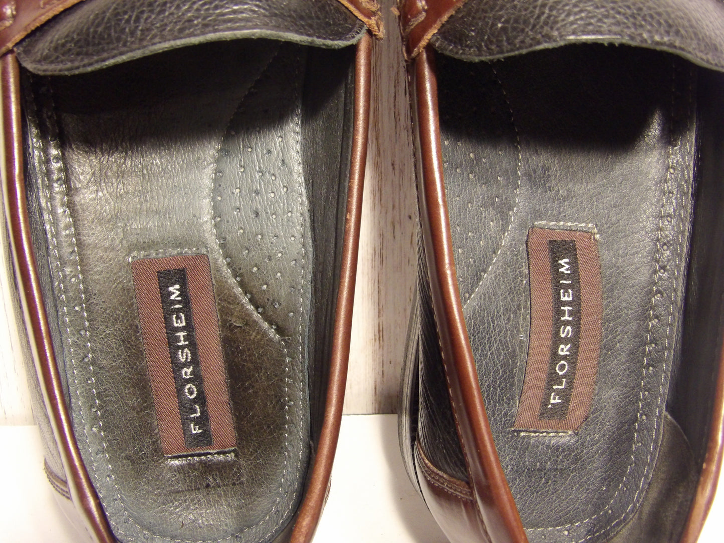 Men's leather shoes ( Florsheim ) Black and burgundy