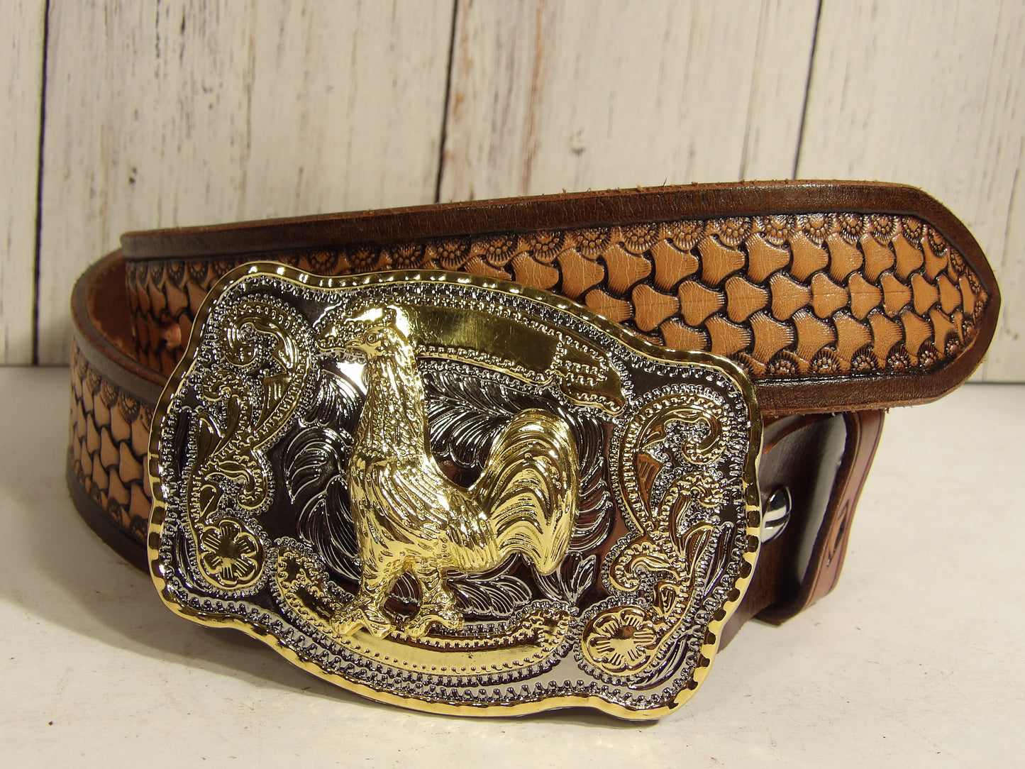 Cinturon Vaquero para Hombre / Cowboy Leather Belt ( Hand Stamped )