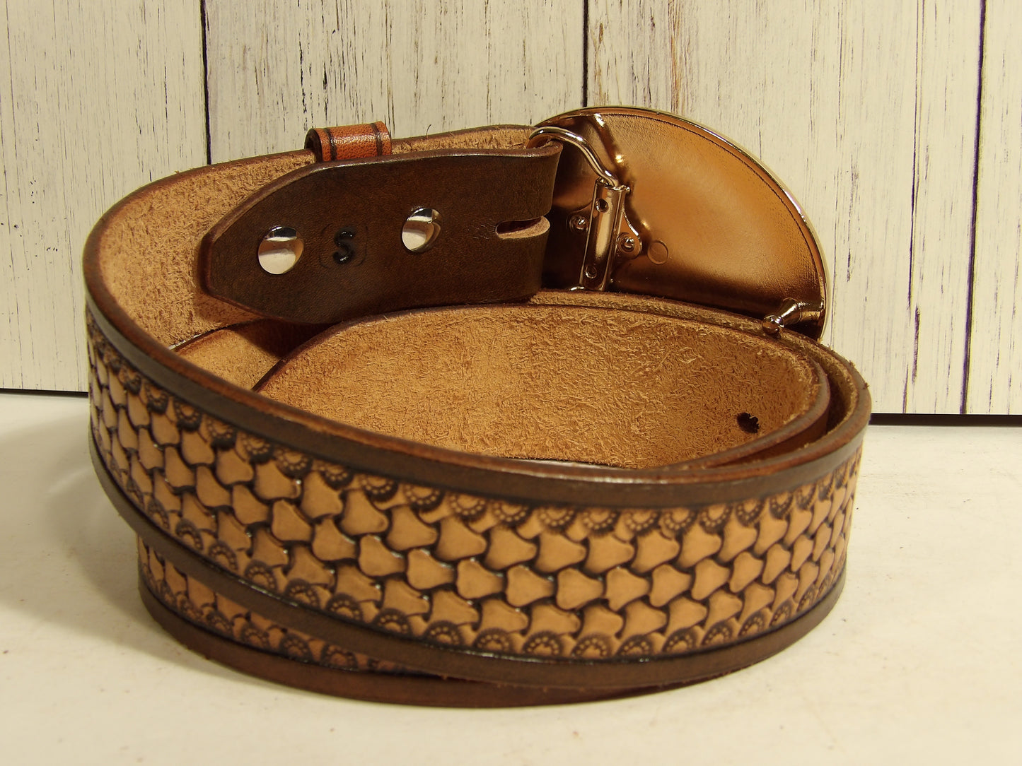 Cinturon Vaquero para Hombre / Cowboy Leather Belt for Men ( Hand Stamped )