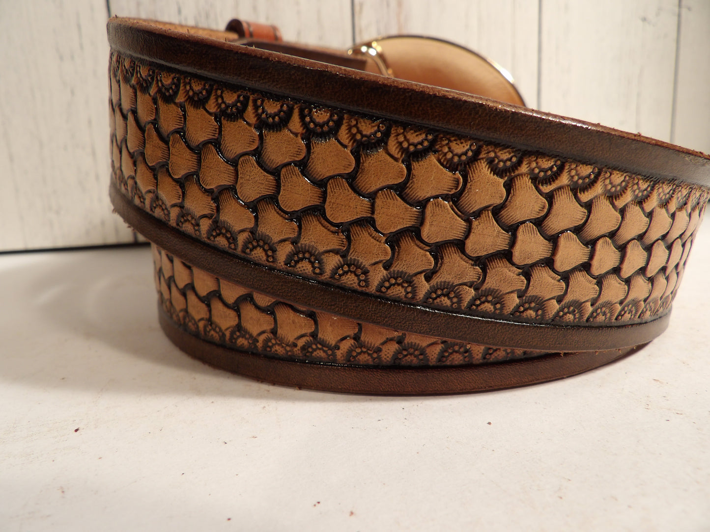 Cinturon Vaquero para Hombre / Cowboy Leather Belt for Men ( Hand Stamped )