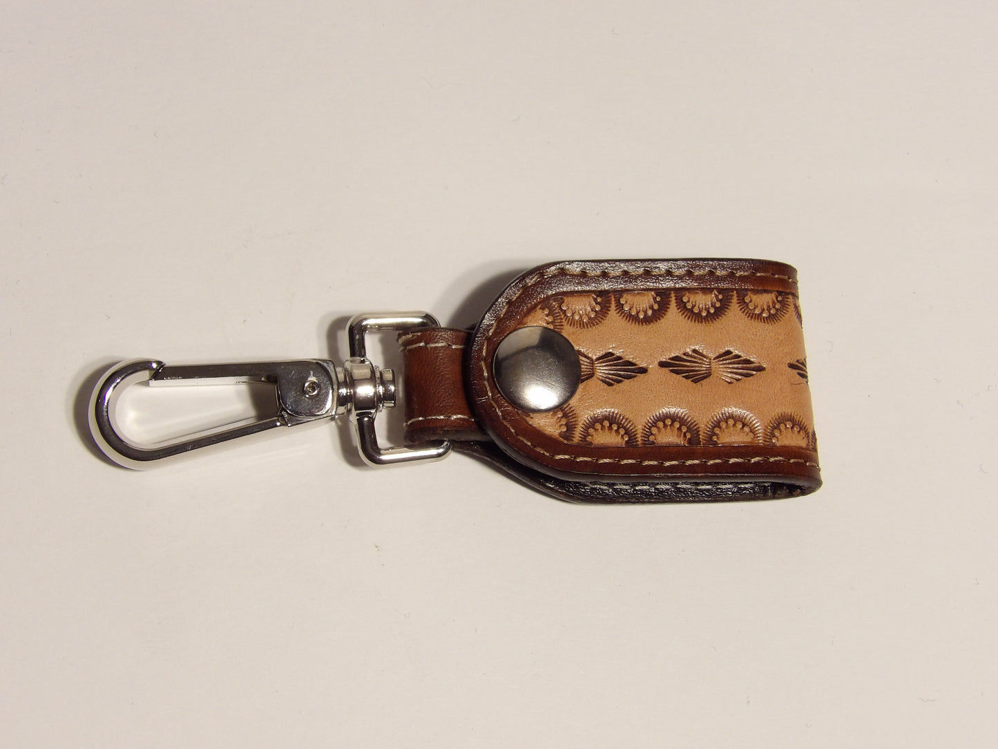 Leather key fob ( Handmade, Hand stamped )