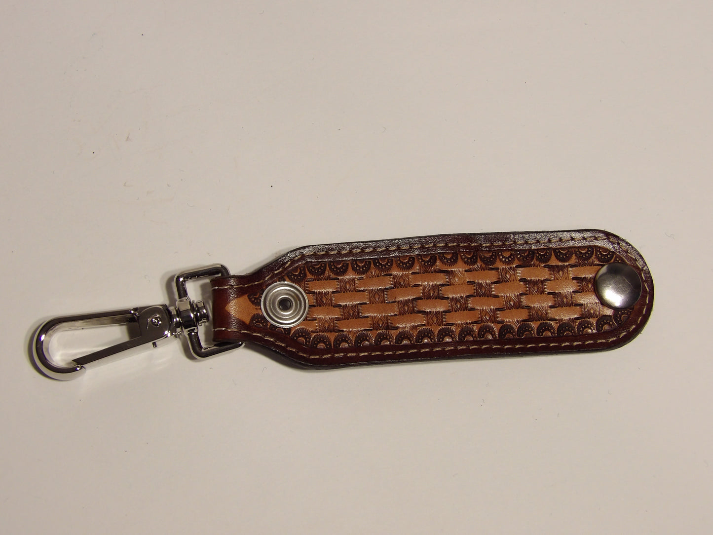 Leather key fob ( Basket stamped )