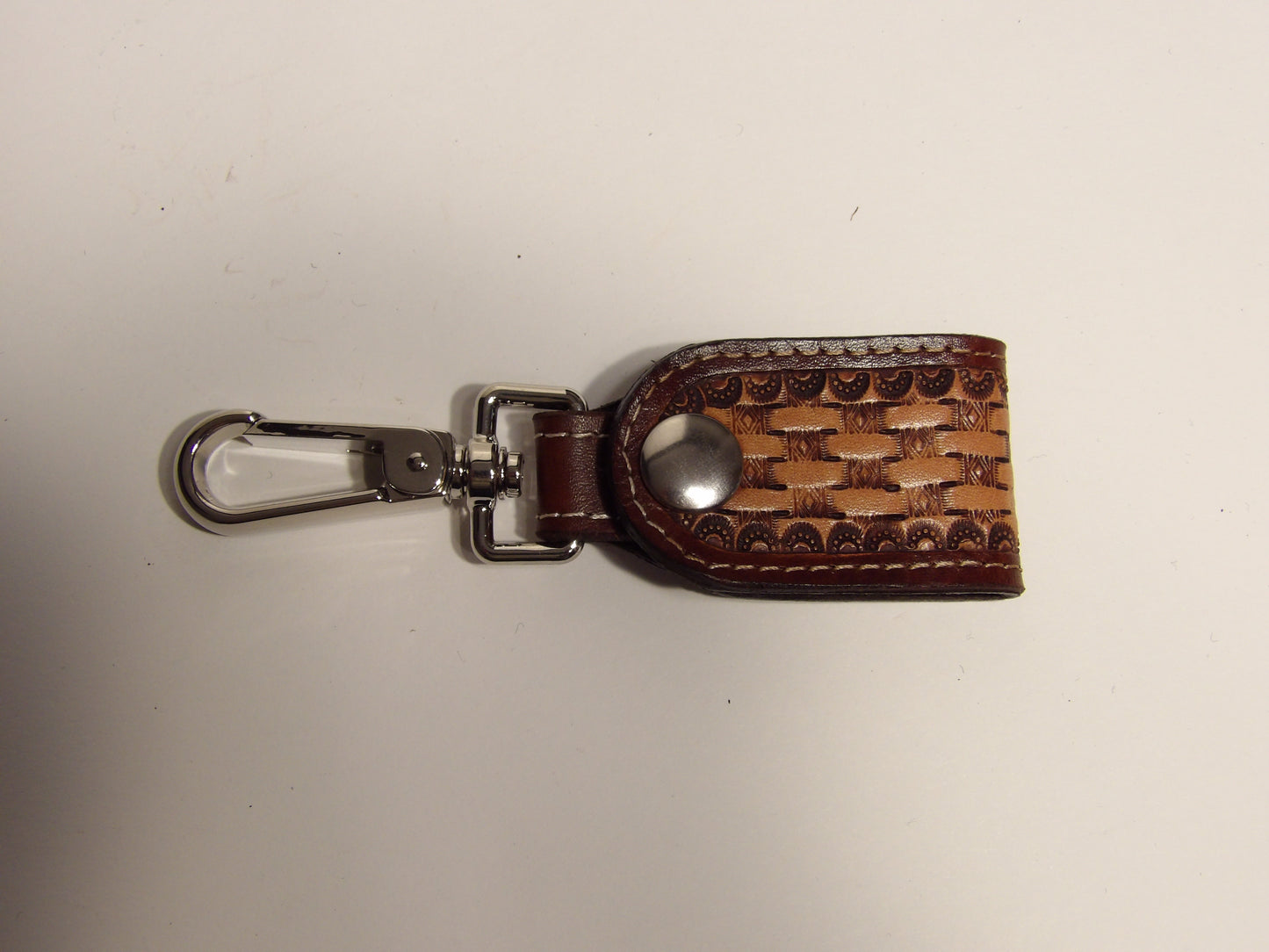 Leather key fob ( Basket stamped )