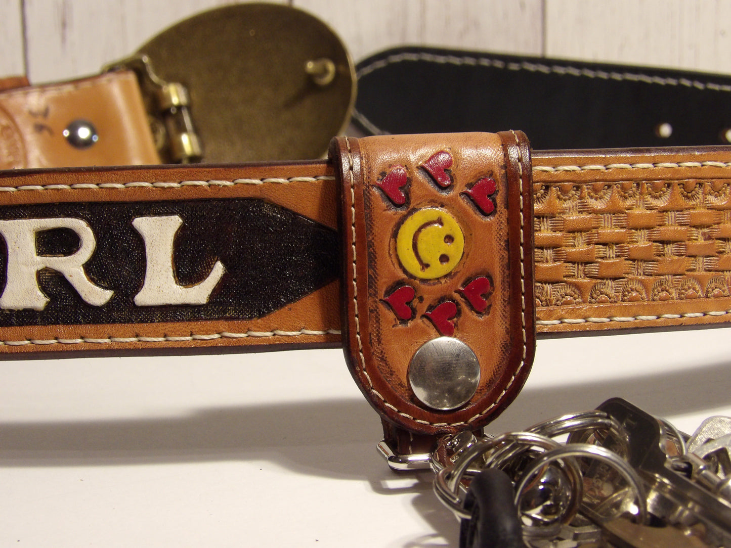 Leather key fob ( Emoji )