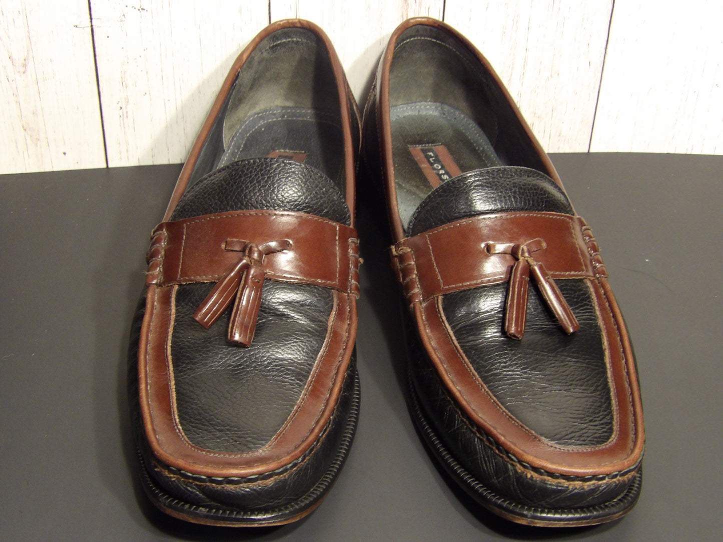 Men's leather shoes ( Florsheim ) Black and burgundy