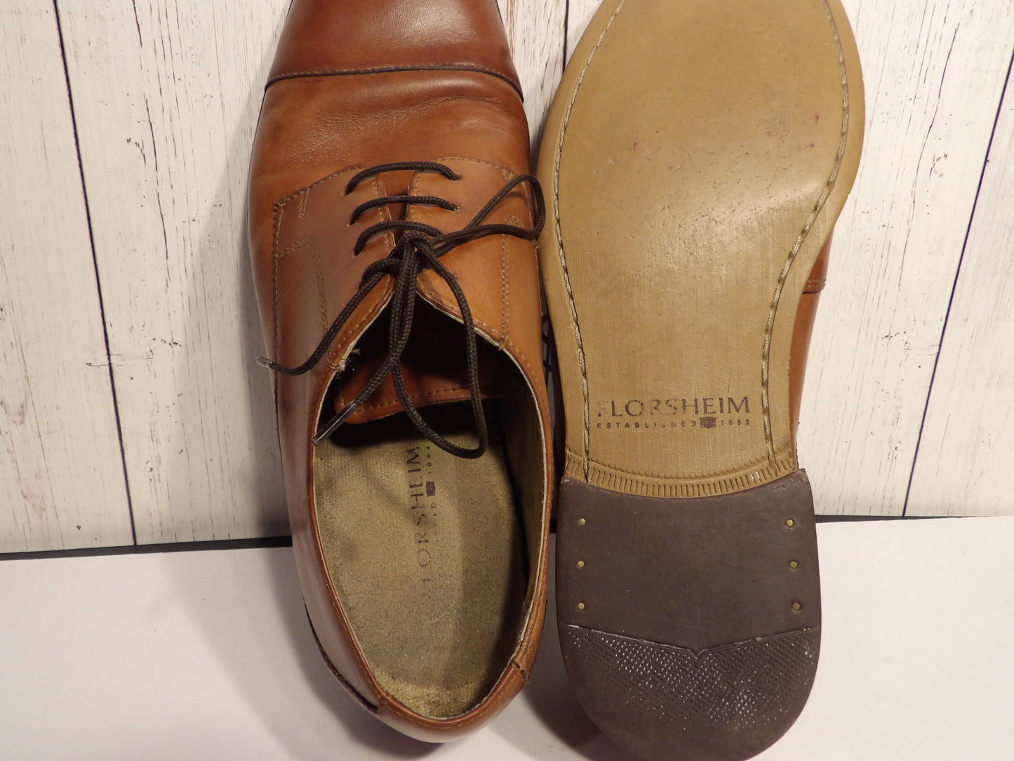 Leather shoes ( Florsheim ) Brown