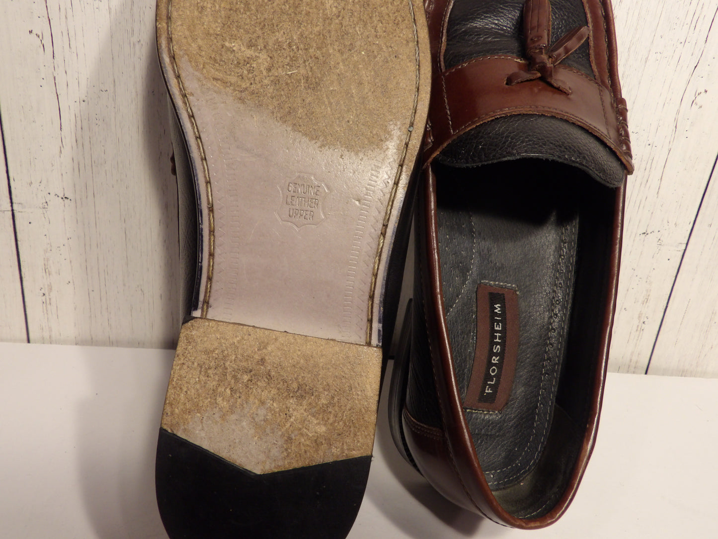 Men's leather shoes ( Florsheim ) Black and burgundy